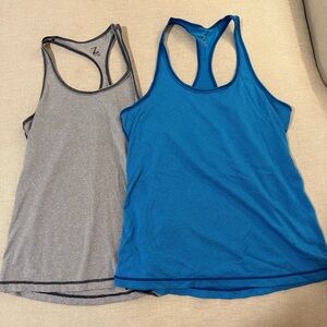 2 Z By Zella Racerback Striped Work Out Tank Tops Size XS Small